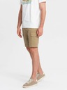 Ombre Clothing Pantaloni scurți cargo monocromi pentru bărbați cu buzunare cargo - nisip V1 OM-SRCG-0133 Ombre Clothing