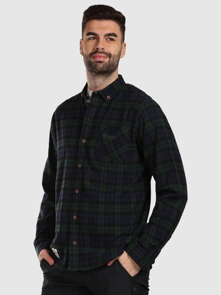 Kilpi Cămașă sport din flanel pentru bărbați Kilpi FLANNY-M Verde închis