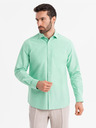 Ombre Clothing Cămașă oxford din bumbac pentru bărbați în culori pastelate - mentă Ombre Clothing