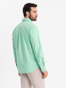 Ombre Clothing Cămașă oxford din bumbac pentru bărbați în culori pastelate - mentă Ombre Clothing