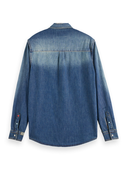 Scotch & Soda Cămașă din denim albastru pentru bărbați Scotch & Soda Workwear