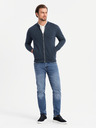 Ombre Clothing Hanorac bărbătesc structurat tricotat cu guler - melange grafit V1 OM-SSNZ-0149 Ombre Clothing