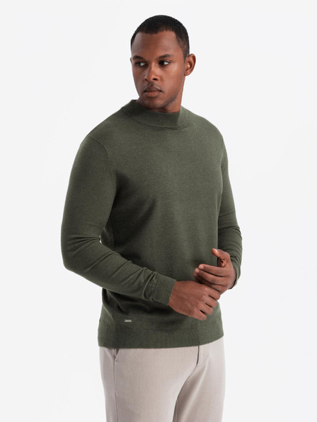 Ombre Clothing Jumătate de guler înalt tricotat pentru bărbați cu viscoză - gri închis V5 OM-SWTN-0125 Ombre Clothing