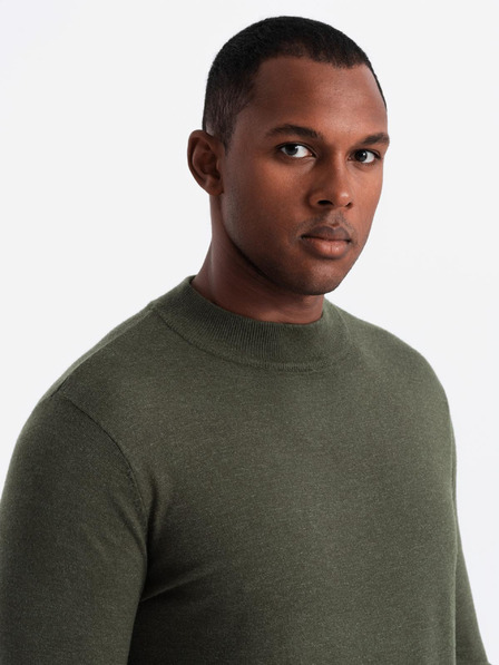Ombre Clothing Jumătate de guler înalt tricotat pentru bărbați cu viscoză - gri închis V5 OM-SWTN-0125 Ombre Clothing