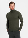 Ombre Clothing Bluză cu guler înalt tricotată pentru bărbați cu viscoză - gri închis V5 OM-SWTN-0127 Ombre Clothing