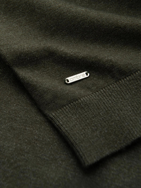 Ombre Clothing Bluză cu guler înalt tricotată pentru bărbați cu viscoză - gri închis V5 OM-SWTN-0127 Ombre Clothing