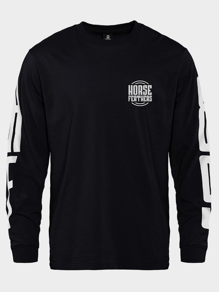 Horsefeathers Tricou Tall Typo LS - negru mărimea L HORSEFEATHERS