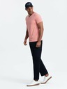 Ombre Clothing Bărbați BASIC Classic bumbac Crewneck T-Shirt - Pink V7 OM-TSBS-0145 Ombre Clothing