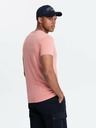 Ombre Clothing Bărbați BASIC Classic bumbac Crewneck T-Shirt - Pink V7 OM-TSBS-0145 Ombre Clothing