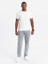 Ombre Clothing Tricou tricolor din bumbac pentru bărbați - alb și albastru marin V3 OM-TSCT-0174 Ombre Clothing
