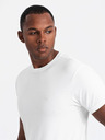 Ombre Clothing Tricou tricolor din bumbac pentru bărbați - alb și albastru marin V3 OM-TSCT-0174 Ombre Clothing