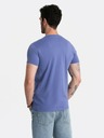 Ombre Clothing Tricou clasic cu decolteu în V din bumbac BASIC pentru bărbați - violet V12 OM-TSBS-0145 Îmbrăcăminte Ombre