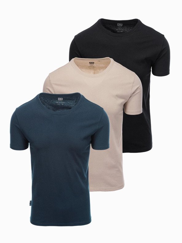 Ombre Clothing Tricou pentru bărbați fără imprimeu - mix 3 buc Z29 Ombre Clothing