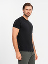 Ombre Clothing Tricou tricolor din bumbac pentru bărbați - alb și albastru marin V3 OM-TSCT-0174 Ombre Clothing