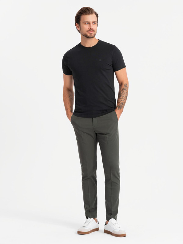 Ombre Clothing Tricou tricolor din bumbac pentru bărbați - alb și albastru marin V3 OM-TSCT-0174 Ombre Clothing