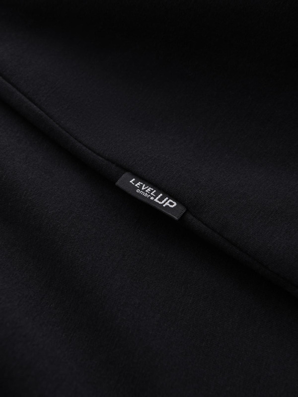 Ombre Clothing Tricou bărbătesc LOOSE FIT din bumbac cu mânecă lungă și gât rotund - negru V1 OM-LSBC-0129 Ombre Clothing