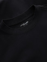 Ombre Clothing Tricou bărbătesc LOOSE FIT din bumbac cu mânecă lungă și gât rotund - negru V1 OM-LSBC-0129 Ombre Clothing