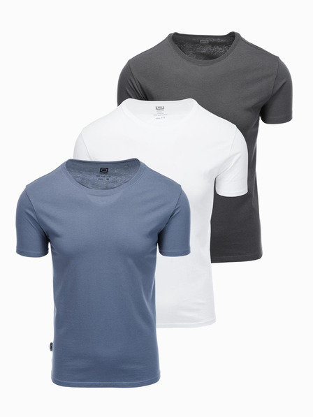 Ombre Clothing Tricou pentru bărbați fără imprimeu - mix 3 buc Z29 Ombre Clothing