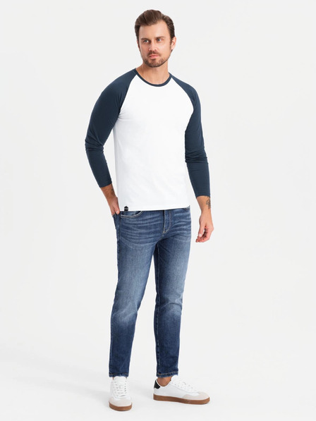 Ombre Clothing Tricou bărbătesc imprimat cu mânecă lungă - negru V1 OM-LSPT-0119 Îmbrăcăminte Ombre