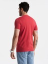 Ombre Clothing Tricou clasic de bărbați din bumbac cu decolteu în V BASIC - roșu V17 OM-TSBS-0145 Îmbrăcăminte Ombre