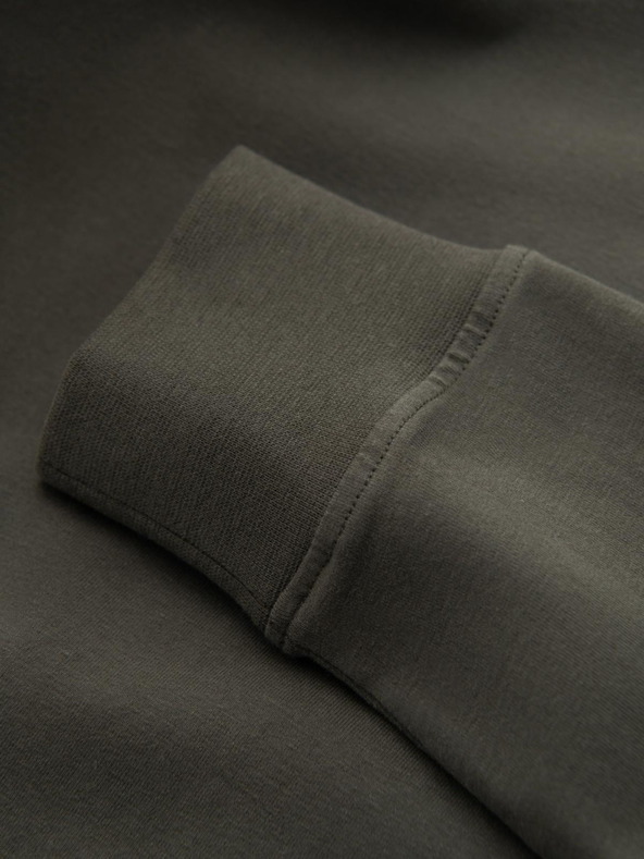 Ombre Clothing Tricou bărbătesc LOOSE FIT din bumbac cu mânecă lungă și gât rotund - gri-verde V3 OM-LSBC-0129 Ombre Clothing