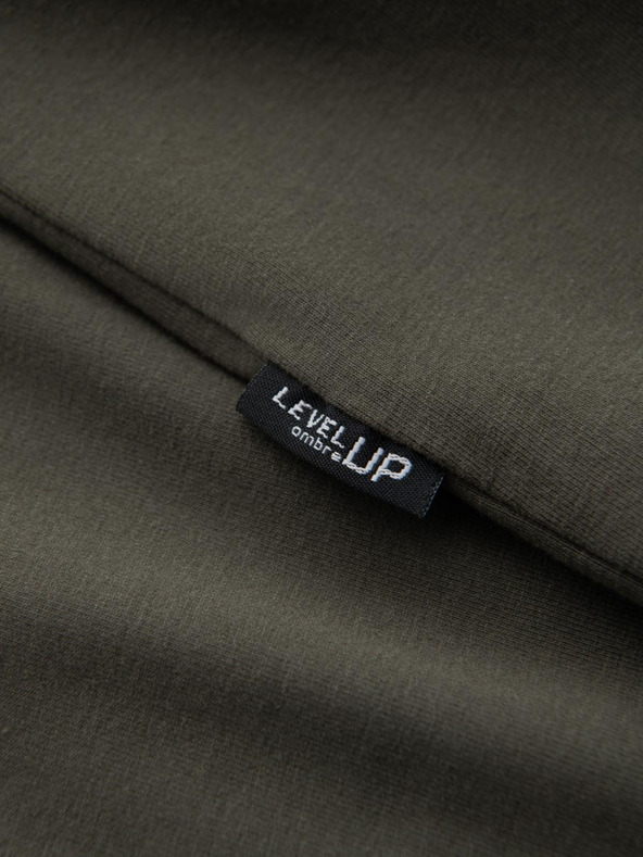 Ombre Clothing Tricou bărbătesc LOOSE FIT din bumbac cu mânecă lungă și gât rotund - gri-verde V3 OM-LSBC-0129 Ombre Clothing