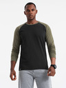 Ombre Clothing Tricou bărbătesc imprimat cu mânecă lungă - negru V1 OM-LSPT-0119 Îmbrăcăminte Ombre