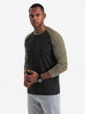 Ombre Clothing Tricou bărbătesc imprimat cu mânecă lungă - negru V1 OM-LSPT-0119 Îmbrăcăminte Ombre