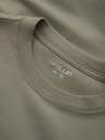 Ombre Clothing Tricou bărbătesc din bumbac LOOSE FIT cu mânecă lungă și gât rotund - kaki V4 OM-LSBC-0129 Ombre Clothing