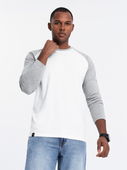 Ombre Clothing Tricou bărbătesc imprimat cu mânecă lungă - negru V1 OM-LSPT-0119 Îmbrăcăminte Ombre