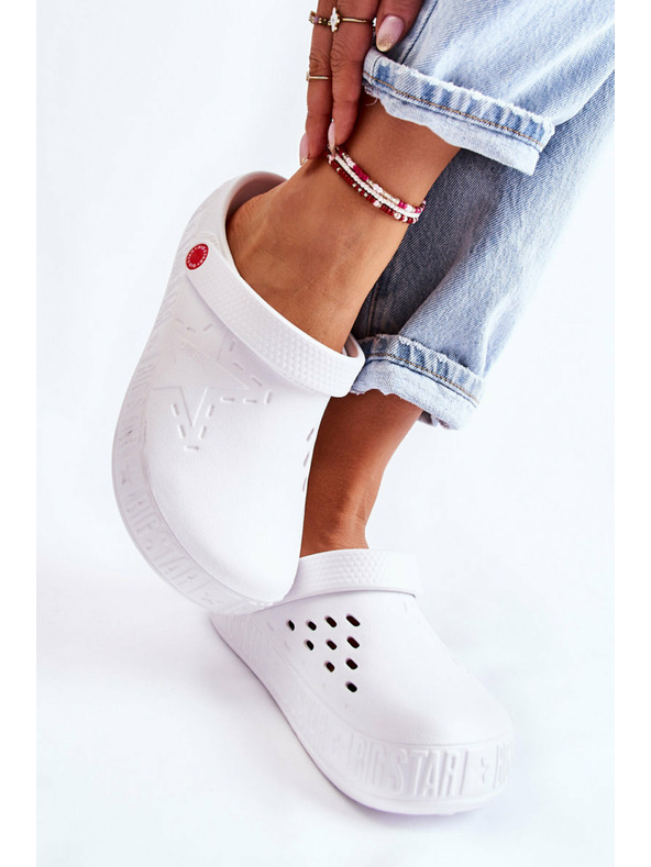 BIG STAR SHOES Papuci strălucitori pentru femei Kroks Big Star White