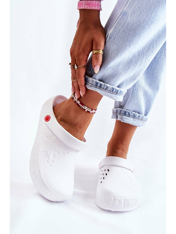 BIG STAR SHOES Papuci strălucitori pentru femei Kroks Big Star White