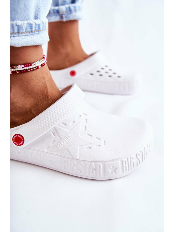 BIG STAR SHOES Papuci strălucitori pentru femei Kroks Big Star White