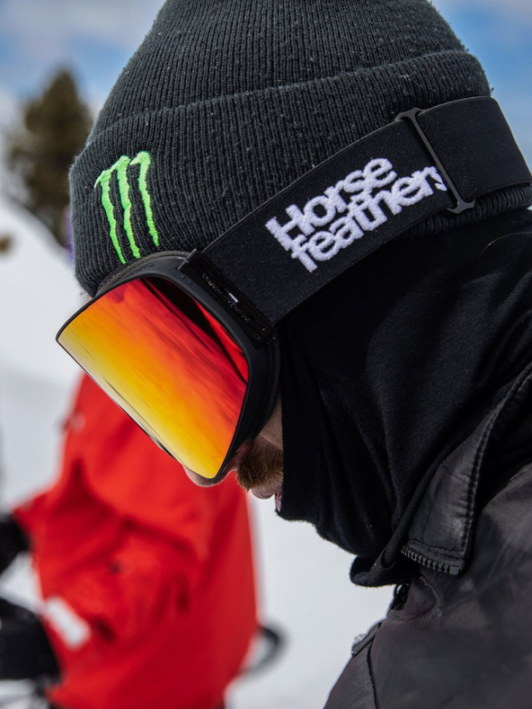 Horsefeathers Ochelari de snowboard Edmond - negru/roșu oglindă HORSEFEATHERS