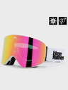 Horsefeathers Snowboard ochelari de protecție Edmond - alb/roz oglindă HORSEFEATHERS