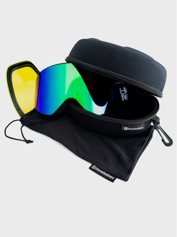 Horsefeathers Ochelari de snowboard Edmond - negru/verde oglindă HORSEFEATHERS