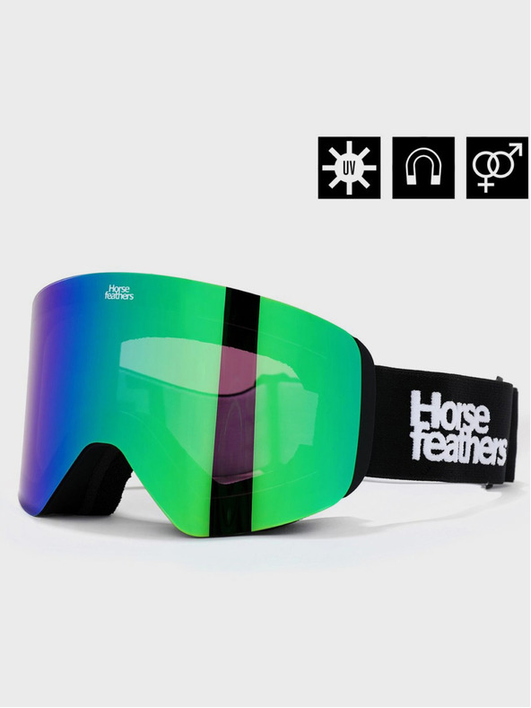 Horsefeathers Ochelari de snowboard Colt - negru/verde oglindă HORSEFEATHERS