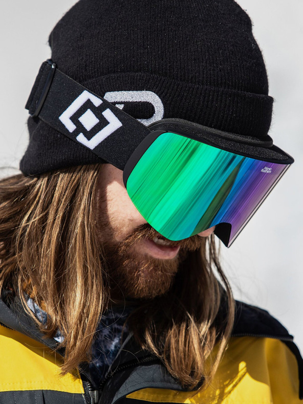 Horsefeathers Ochelari de snowboard Colt - negru/verde oglindă HORSEFEATHERS