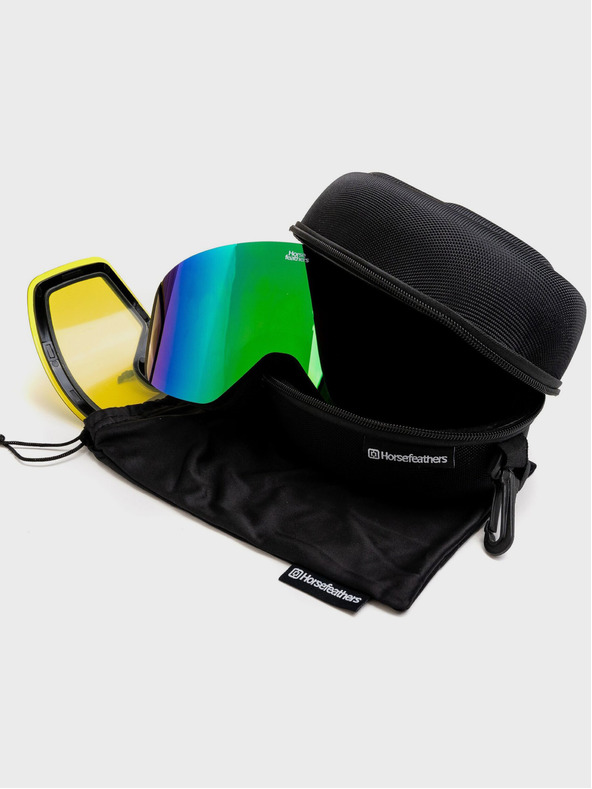Horsefeathers Ochelari de snowboard Colt - negru/verde oglindă HORSEFEATHERS