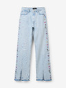 Desigual Blugi cu picior larg Desigual Flores, albastru deschis, pentru femei