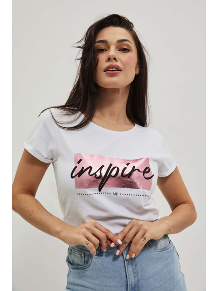 Moodo Tricou pentru femei L-TS-4019 WHITE Moodo