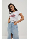 Moodo Tricou pentru femei L-TS-4019 WHITE Moodo