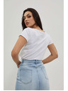 Moodo Tricou pentru femei L-TS-4019 WHITE Moodo