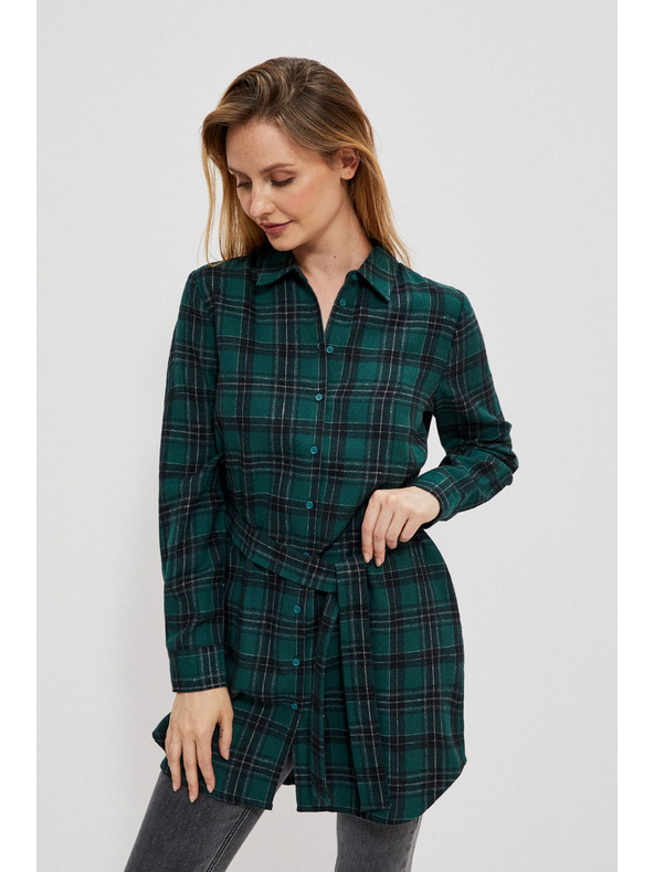 Moodo Cămașă cu dungi verde închis pentru femei Moodo