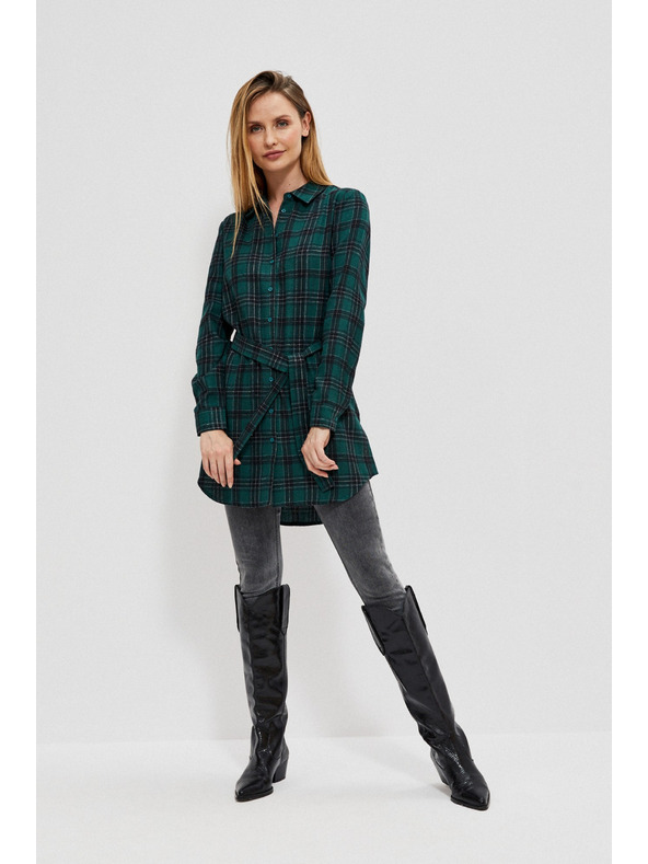 Moodo Cămașă cu dungi verde închis pentru femei Moodo