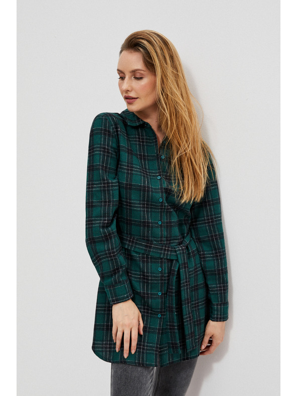Moodo Cămașă cu dungi verde închis pentru femei Moodo