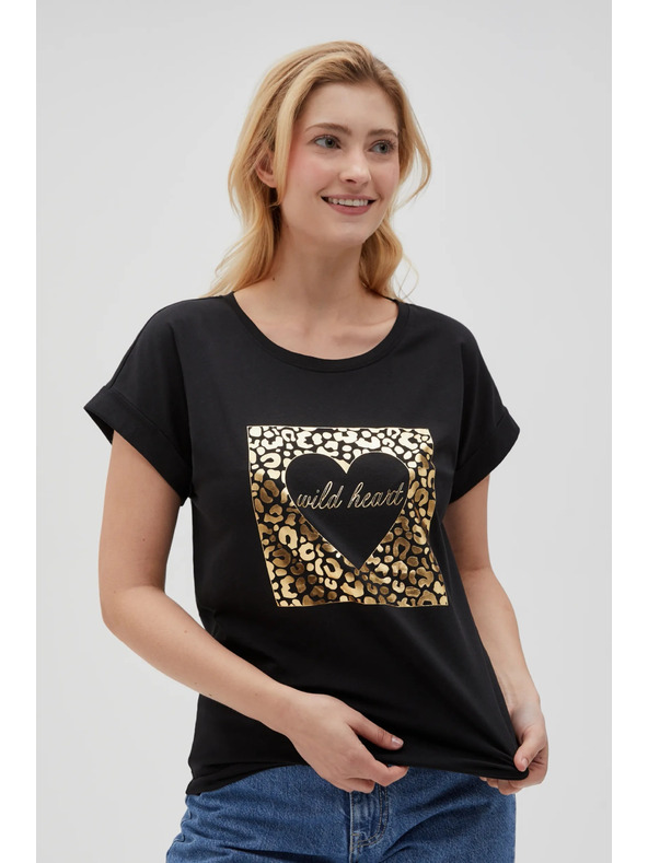 Moodo Tricou negru pentru femei Moodo