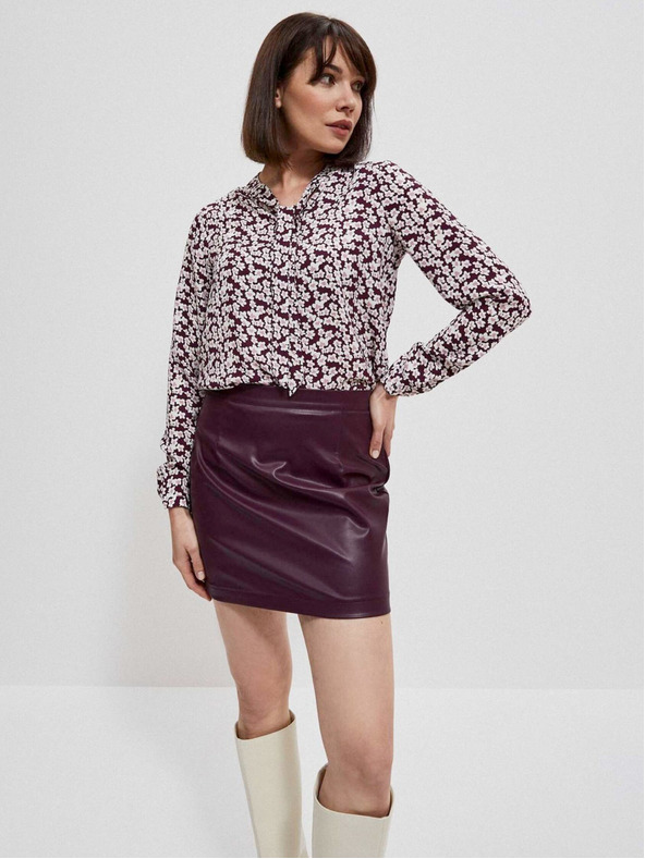 Moodo Bluză florală pentru femei Moodo alb și vin