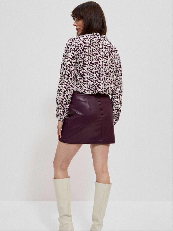 Moodo Bluză florală pentru femei Moodo alb și vin