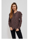 Moodo Bluză cu flori maro pentru femei Moodo